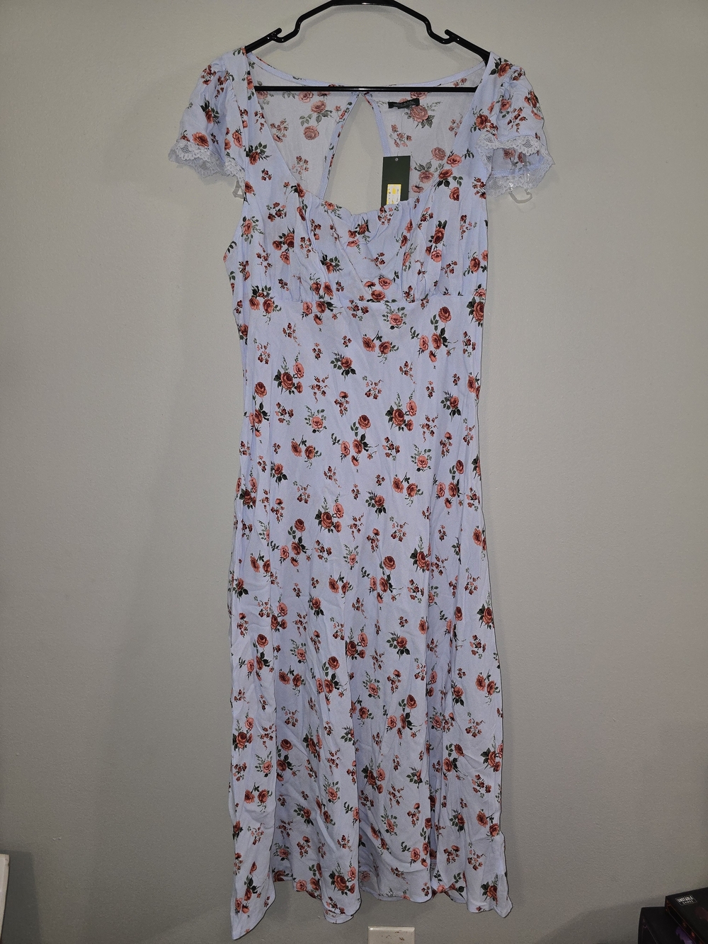 wild fable Women's Flutter Cap Sleeve Maxi A-Line Dress